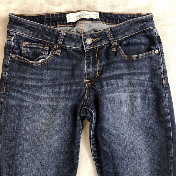 Abercrombie & Fitch WOMENS 2L Classic Stretch Low Rise Skinny Jeans Split Ankle - Picture 2 of 12